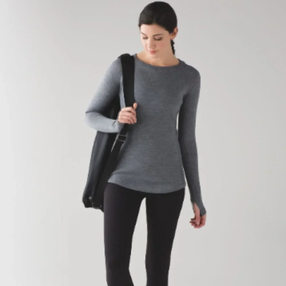 Lululemon Sit in Lotus Crewneck Merino Wool Sweater Heathered Grey